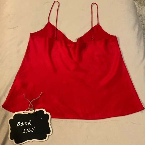 JCrew Red M Silk Camisole Adjustable Straps - Picture 6 of 7